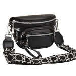Поясная кожаная сумка 1535 BLACK