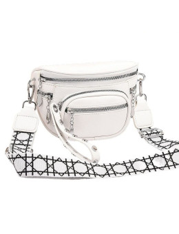 Поясная кожаная сумка 1535 WHITE