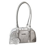 Женская кожаная сумка 1777 GREY SILVER
