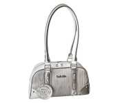 Женская кожаная сумка 1777 GREY SILVER