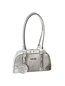 Женская кожаная сумка 1777 GREY SILVER
