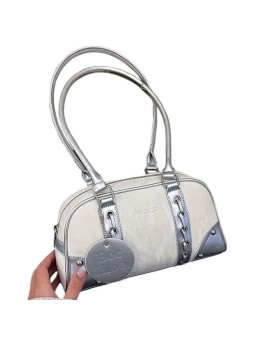 Женская кожаная сумка 1777 WHITE SILVER