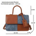 Женская кожаная сумка 4114 BEIGE BLUE