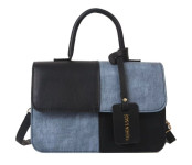 Женская кожаная сумка 4114 BLACK BLUE