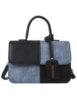 Женская кожаная сумка 4114 BLACK BLUE