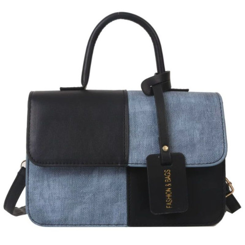 Женская кожаная сумка 4114 BLACK BLUE