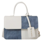 Женская кожаная сумка 4114 WHITE BLUE