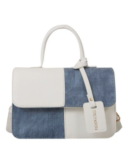 Женская кожаная сумка 4114 WHITE BLUE