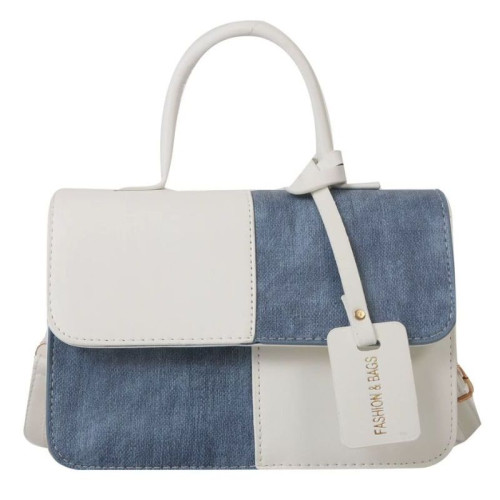Женская кожаная сумка 4114 WHITE BLUE