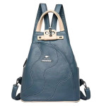 Женский кожаный рюкзак 706-2 BLUE