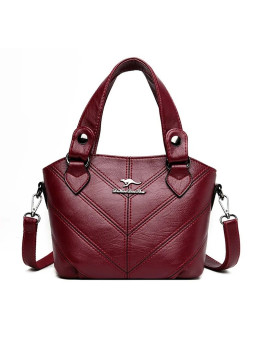 Женская кожаная сумка 8528 BORDO