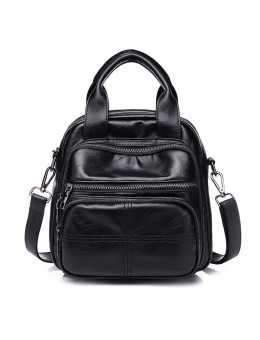 Женская кожаная сумка-рюкзак 955 BLACK
