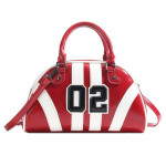 Женская кожаная сумка F-0202 RED WHITE