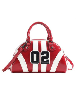 Женская кожаная сумка F-0202 RED WHITE
