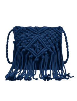 Женская плетёная сумка макраме P35 D BLUE